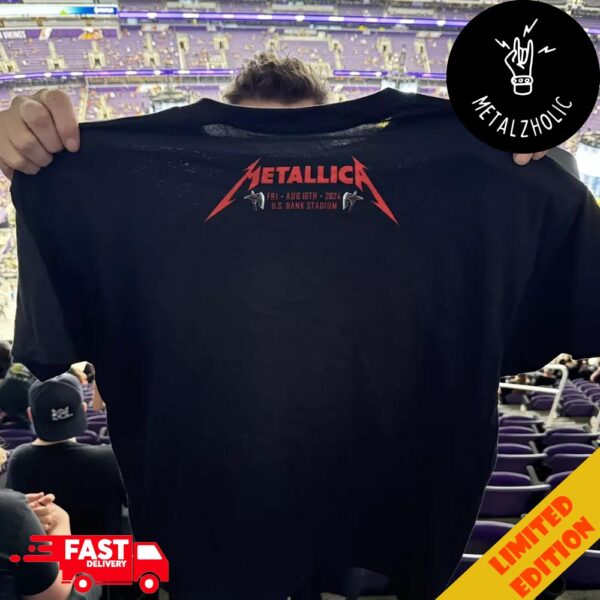 Tonight In Minneapolis US Bank Stadium Metallica M72 Minneapolis 16 August 2024 North America Tour No Repeat Weekend Pop-Up Poster Shop Two Sides T-Shirt