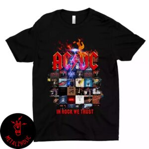 AC/DC In Rock We Trust Album Collage T-Shirt