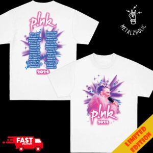 Airbrushed 2024 Tour P!NK Merchandise Trustfall Beach Summer Carnival Two Sides T-Shirt