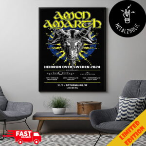 Amon Amarth Heidrun Over Sweden 2024 Prepare Your Swords Swedish Vikings The Halo Effect Insomnium Schedule Lists Poster Canvas