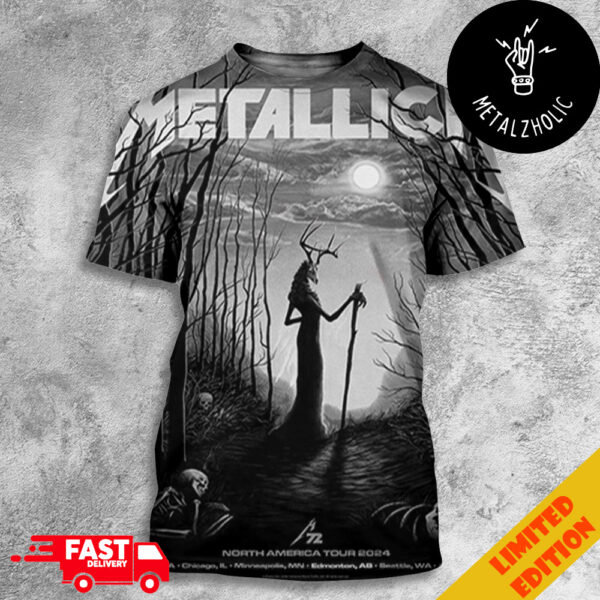 Exclusive Pop-Up Shop Poster For M72 Edmonton Metallica North America Tour 2024 At AB August 22 No Repeat Weekend All Over Print T-Shirt