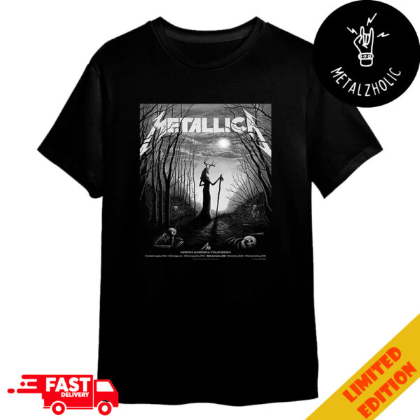 Exclusive Pop-Up Shop Poster For M72 Edmonton Metallica North America Tour 2024 At AB August 22 No Repeat Weekend Merchandise T-Shirt