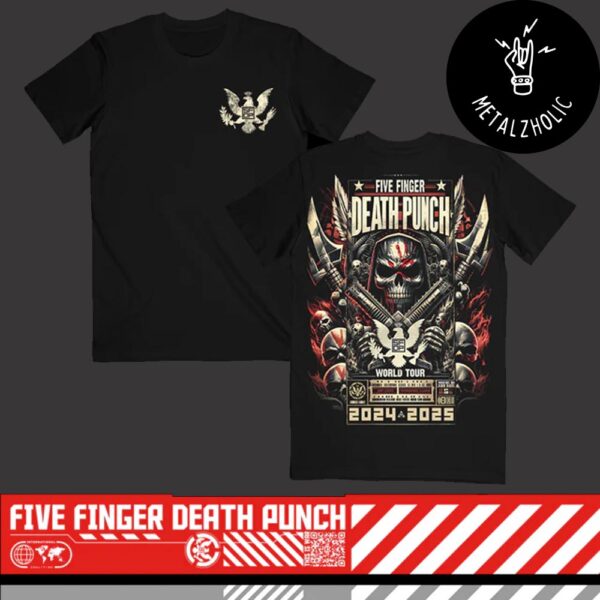 Five Finger Death Punch World Tour 2024-2025 Knucklehead Reaper Two Sides T-Shirt