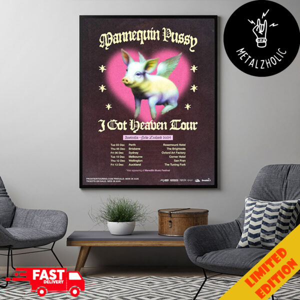 Mannequin Pussy I Got Heaven Tour Australia New Zealand 2024 Schedule Lists Meredith Music Festival Poster Canvas