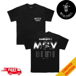 Maroon 5 2024 Schedule Lists M5LV The Residency Tour Two Sides T-Shirt