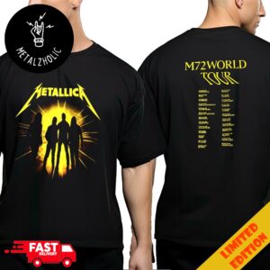 Metallica M72 World Tour 2023-2024 Schedule Lists Team Members Two Sides T-Shirt