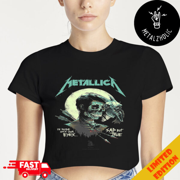 Metallica The Black Album I’m Inside Open Your Eyes Sad But True Artwork By Lukepreeceart Cropped T-Shirt