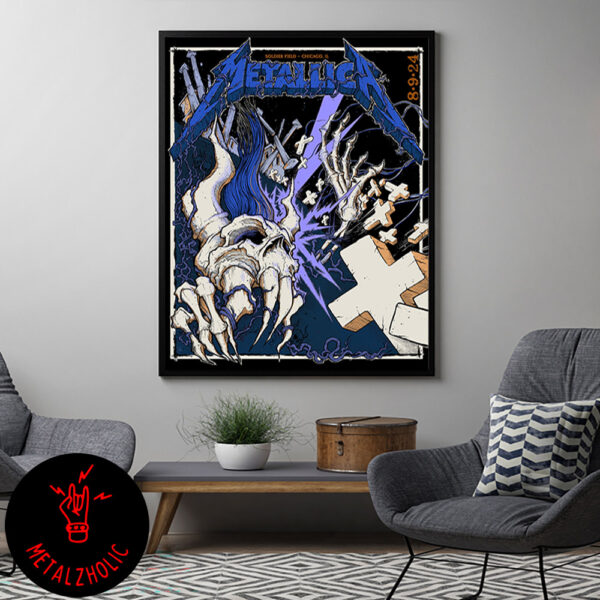 No Repeat Weekend M72 Chicago World Tour At Soldier Field Metallica Pop-Up Shop Merchandise August 9 2024 By Squindo Exclusvie Met On Tour Poster Canvas