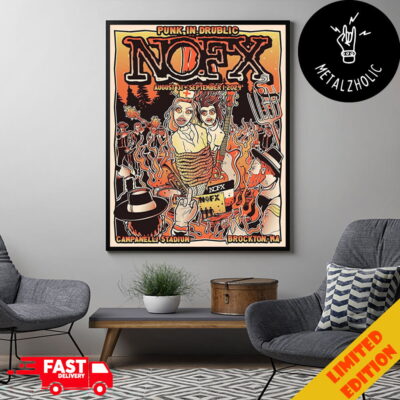 Official Limited Edition Punk In Drublic NOFX August 31 September 1 2024 Campanelli Stadium Brockton MA Festival Merch Booth Poster Canvas