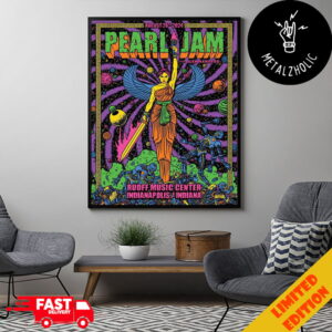 Pearl Jam With Glen Hansard August 26th 2024 Ruoff Music Center Indianapolis Indiana Dark Matter Tour Poster Canvas