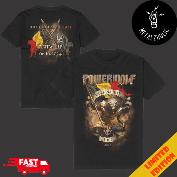 Powerwolf Wolfsnachte Tour 2024 Antwerp 6 October Two Sides T-Shirt