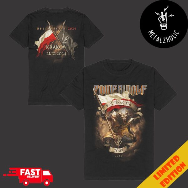 Powerwolf Wolfsnächte Tour 2024 Krakow 21 October Two Sides T-Shirt