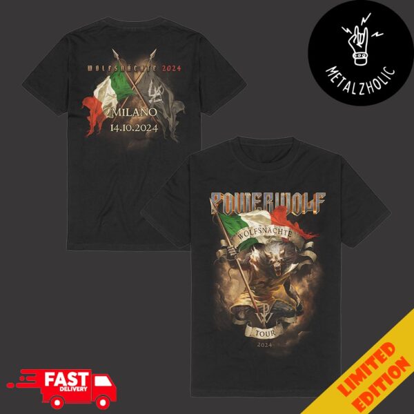 Powerwolf Wolfsnachte Tour 2024 Milan 14 October Two Sides T-Shirt