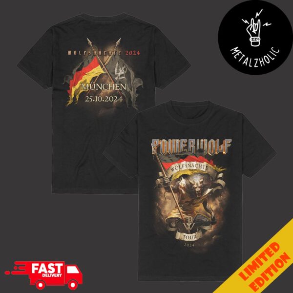 Powerwolf Wolfsnachte Tour 2024 Munich 25 October Two Sides T Shirt