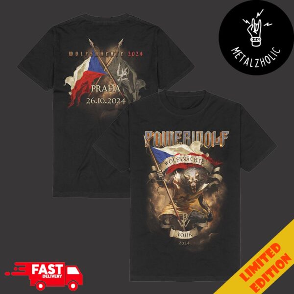 Powerwolf Wolfsnachte Tour 2024 Praha 26 October Two Sides T-Shirt