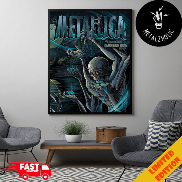 Second Night In M72 Edmonton Alberta Commonwealth Stadium 25 August 2024 North America Tour No Repeat Weekend Metallica Pop-Up Shop Poster Canvas