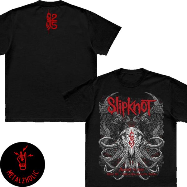 Slipknot Merchandise August 14 2024 Tour Gilford Bank Of New Hampshire Pavilion Two Sides T-Shirt