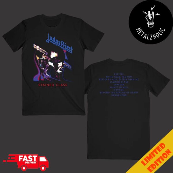 Stained Class Tracklist Judas Priest The 45th Anniversary Studio Album Two Sides T-Shirt