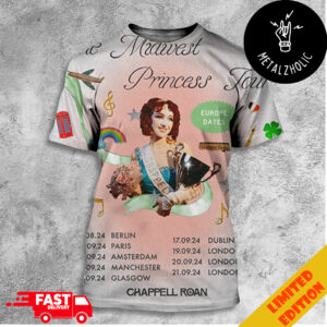 The Midwest Princess Tour Europe Dates Chappell Roan The Lineups For Superbloom And Lollapalooza Berlin EU Tour 2024 All Over Print T-Shirt