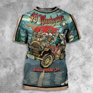 49 Winchester Fall Tour 2024 Poster With Tour Dates Leavin This Holler Artwork By Nick Farrow All Over Print T-Shirt