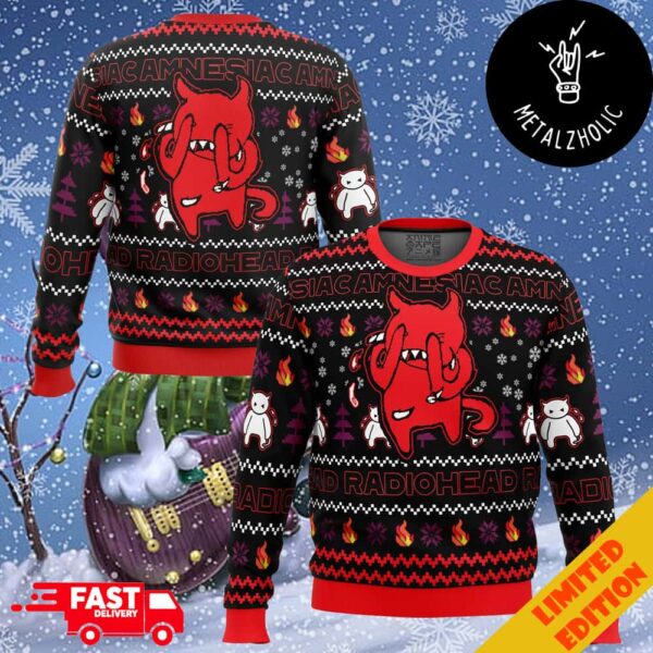 Amnesiac Radiohead Xmas Gift 2024 Ugly Christmas Sweater