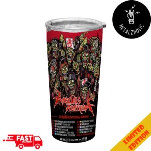 Angelus Apatrida Latino America Aftermath Tour Dates 2024 Art By Luis Sendon Full Printed Stainless Steel Tumbler-Mug With Straw