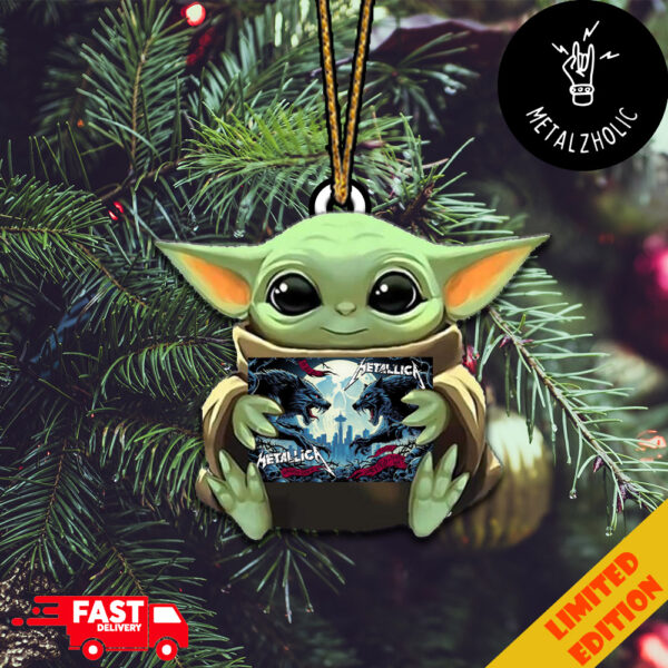 Baby Yoda Hug Metallica M72 Seattle North American Tour Full Shows 2024 Poster No Repeat Weekend Christmas Ornament