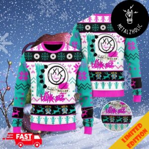 Blink-182 Logo Snowflakes Pattern Christmas Gifts Ugly Sweater