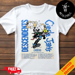 Circle Jerks x Surfbort x Descendents Tour Posters 2024 North American Tour Schedule Lists T-Shirt