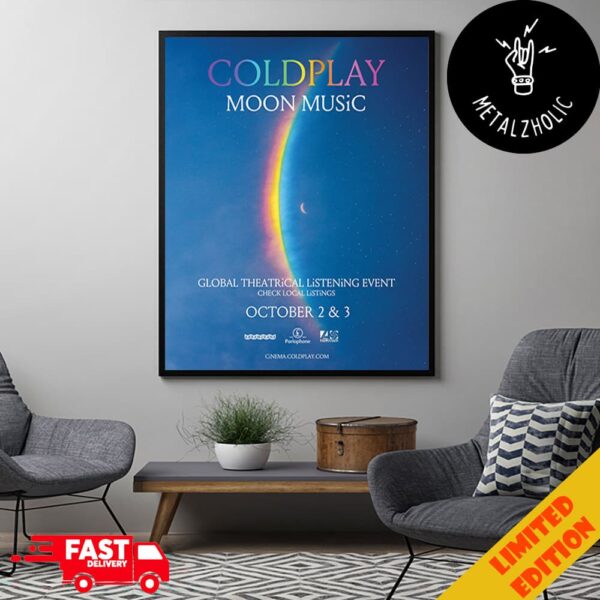 Coldplay Moon Music Global Theatrical Listening Event October 2 And 3 2024 Poster Concert Poster Canvas