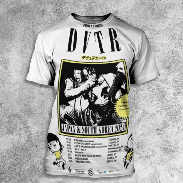 DVTR Punk Canada Japan And South Korea 2024 Tour Dates All Over Print T-Shirt