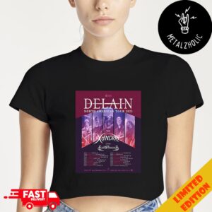 Delain North American Tour 2025 With Xandria And Edge Of Paradise Tour Dates Cropped T-Shirt