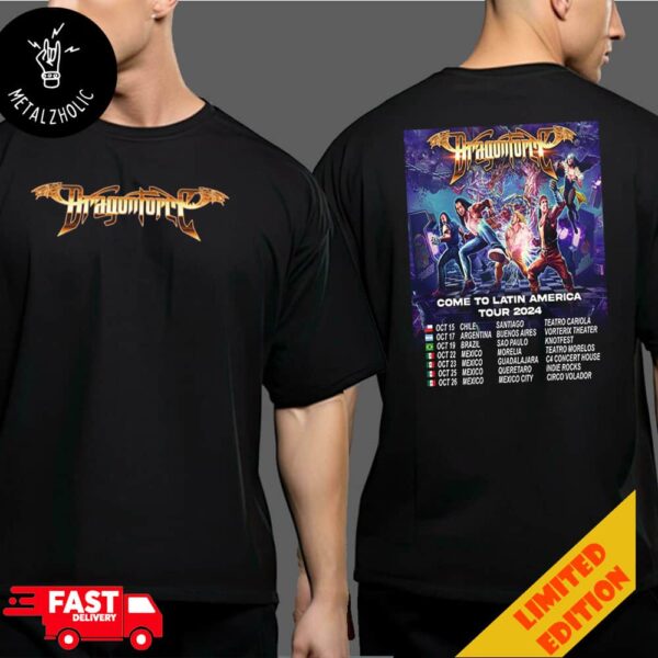 DragonForce Tour 2024 Four Shows In Mexico Warp Speed Warriors Come To Latin America Tour Dates Two Sides T-Shirt Merchandise