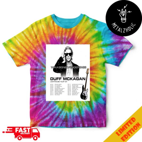 Duff McKagan Brings His Lighthouse Tour 2024 Win A Signed Fender Bass Tour Dates Tye Dye T-Shirt