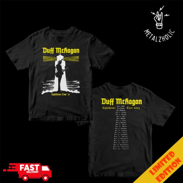 Duff McKagan The Official Lighthouse Tour 2024 Tour Dates Two Sides T-Shirt