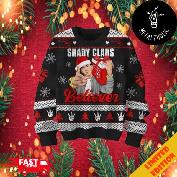 Eminem Shady Claus Believer Christmas Gift For Fans Ugly Sweater