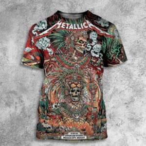 Final No Repeat Weekend Night 3 Metallica M72 CDMX Mexico City For Estadio GNP Seguros On September 27 2024 Met On Tour Aztec Style All Over Print T-Shirt