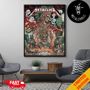 Final No Repeat Weekend Night 3 Metallica M72 CDMX Mexico City For Estadio GNP Seguros On September 27 2024 Met On Tour Aztec Style Poster Canvas