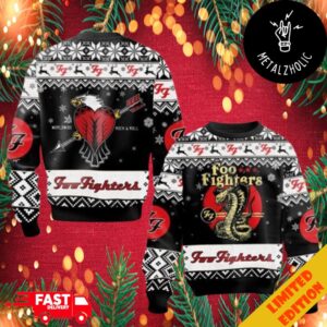 Foo Fighters Worldwide Rock And Roll Christmas Gift Ugly Sweater