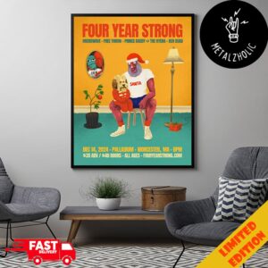 Four Year Strong Holiday Show Microwave x Free Throw Prince Daddy And The Hyena Ben Quad Poster Tour Dates 2024 Poster Canvas