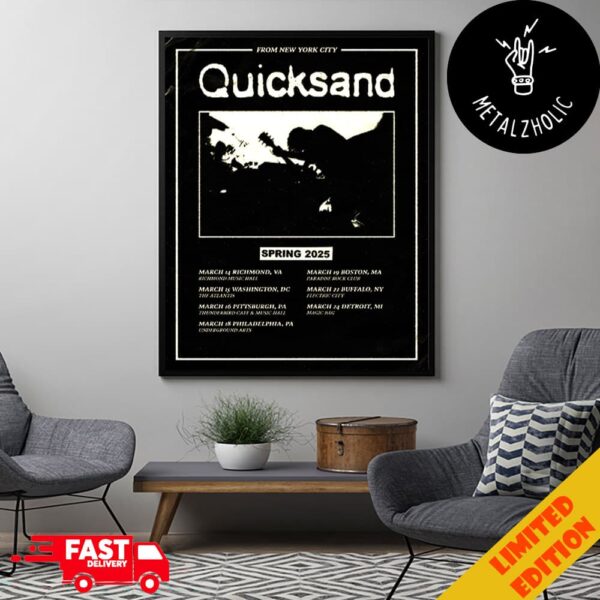 From New York City Quicksand Spring Tour Dates 2025 Poster Canvas