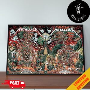 Full Shows In Mexico City No Repeat Weekend M72 CDMX Metallica September 27 And 29 2024 Met On Tour Estadio GNP Seguro Aztec Warriors Home Decor Poster Canvas