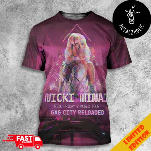 Gag City Reloaded Act 1 Gag City Philly Nicki Minaj Pink Friday 2 World Tour 2024 All Over Print T-Shirt