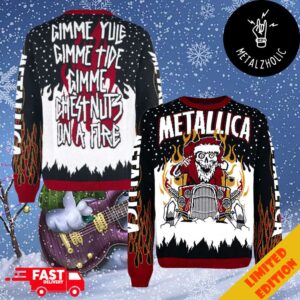 Gimmy Yule Gimmy Chestnuts On A Fire Metallica Christmas Gift Ugly Sweater