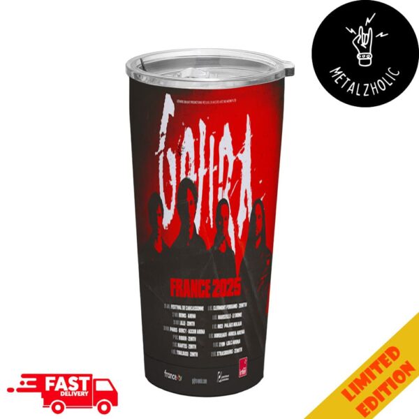 Gojira Music France Tour 2025 Tour Dates Poster Concert Full Printed Stainless Steel Tumbler-Mug-Cup With Straw