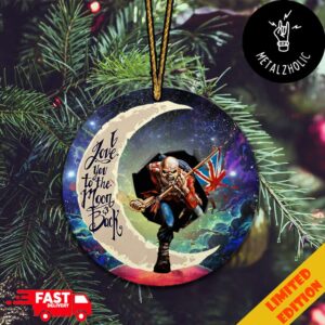 I Love You To The Moon And Back Eddie Iron Maiden The Trooper Christmas Gift 2024 Heavy Metal Tree Decorations Ornament