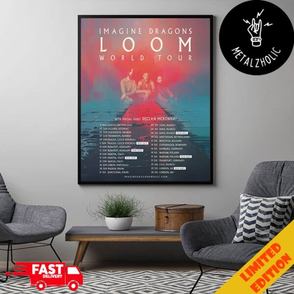 Imagine Dragons LOOM Europe World Tour With Special Guest Declan McKenna 2024 Tour Dates Poster Canvas