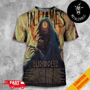 In Flames Europe 2024 Tour With Arch Enemy And Soilwork Kicks Off Tour Dates All Over Print T-Shirt