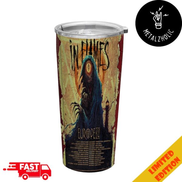 In Flames Europe 2024 Tour With Arch Enemy And Soilwork Kicks Off Tour Dates Full Printed Stainless Steel Tumbler-Mug With Straw