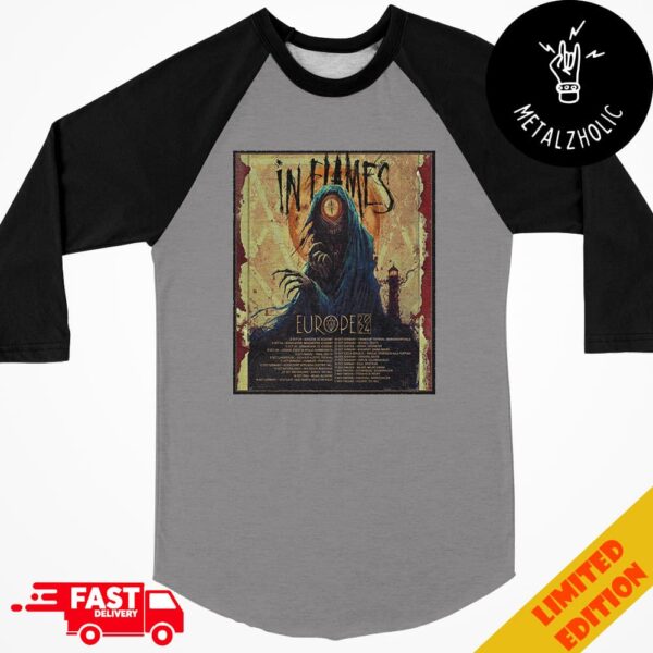 In Flames Europe 2024 Tour With Arch Enemy And Soilwork Kicks Off Tour Dates Raglan Shirt